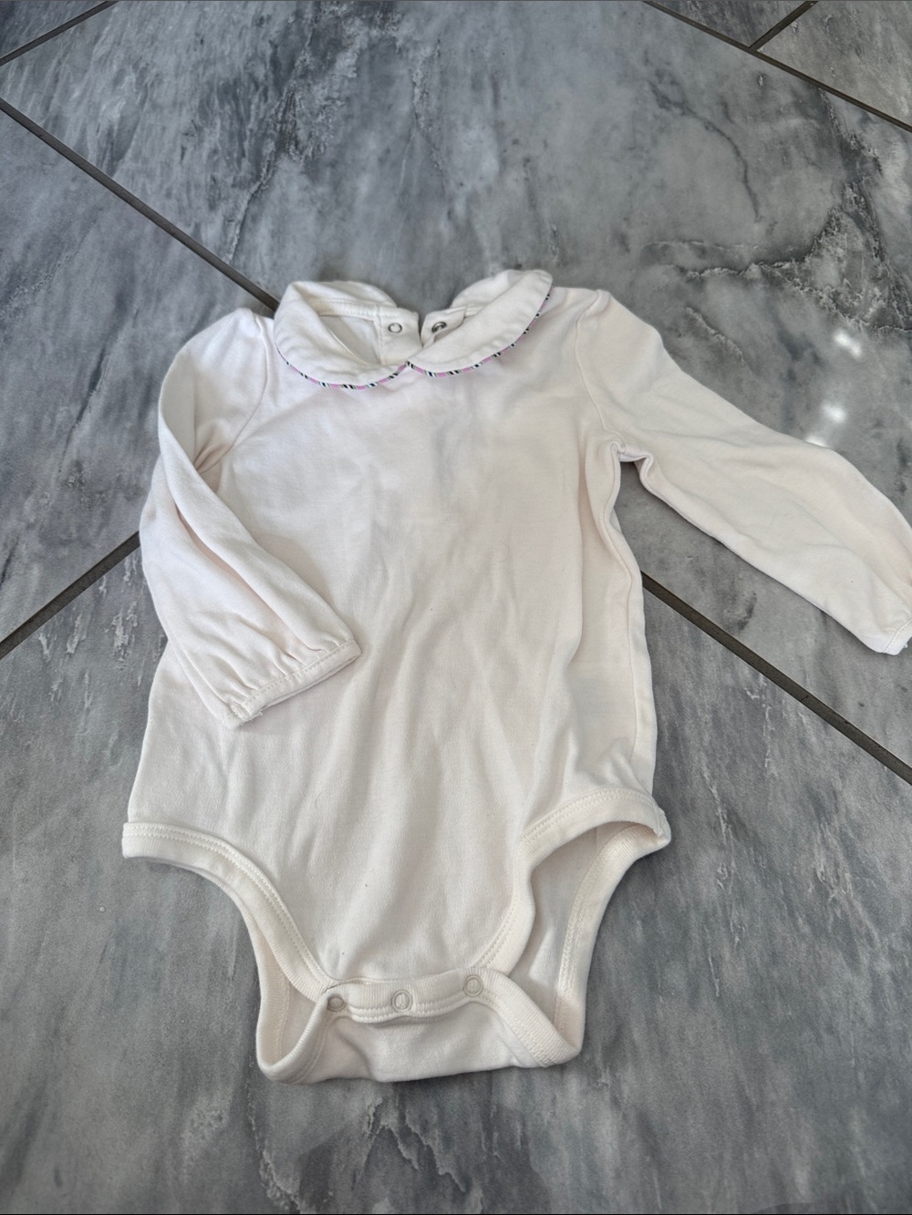 Ralph Lauren White Long-Sleeve Baby One-Piece Bodysuit